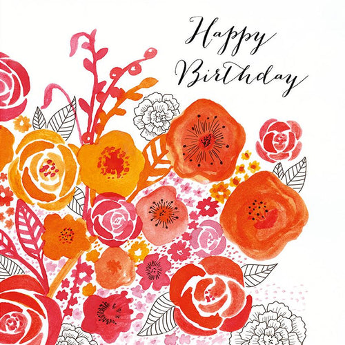 Orange Floral Birthday