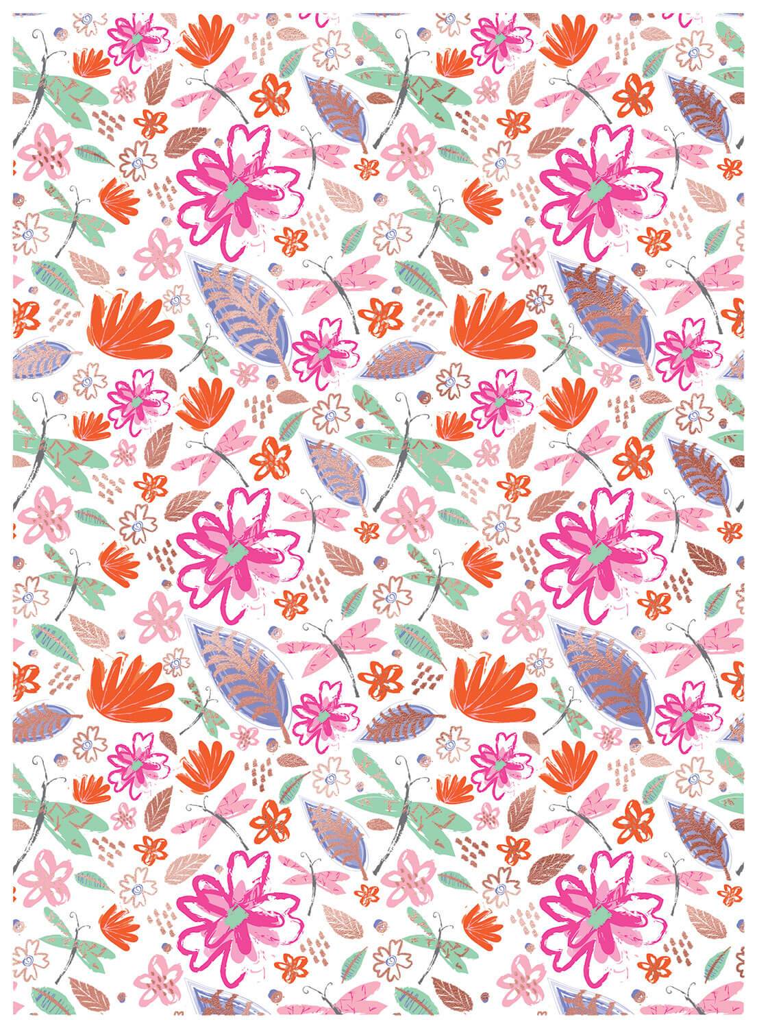 Pressed Flowers Wrapping Paper - Whistlefish
